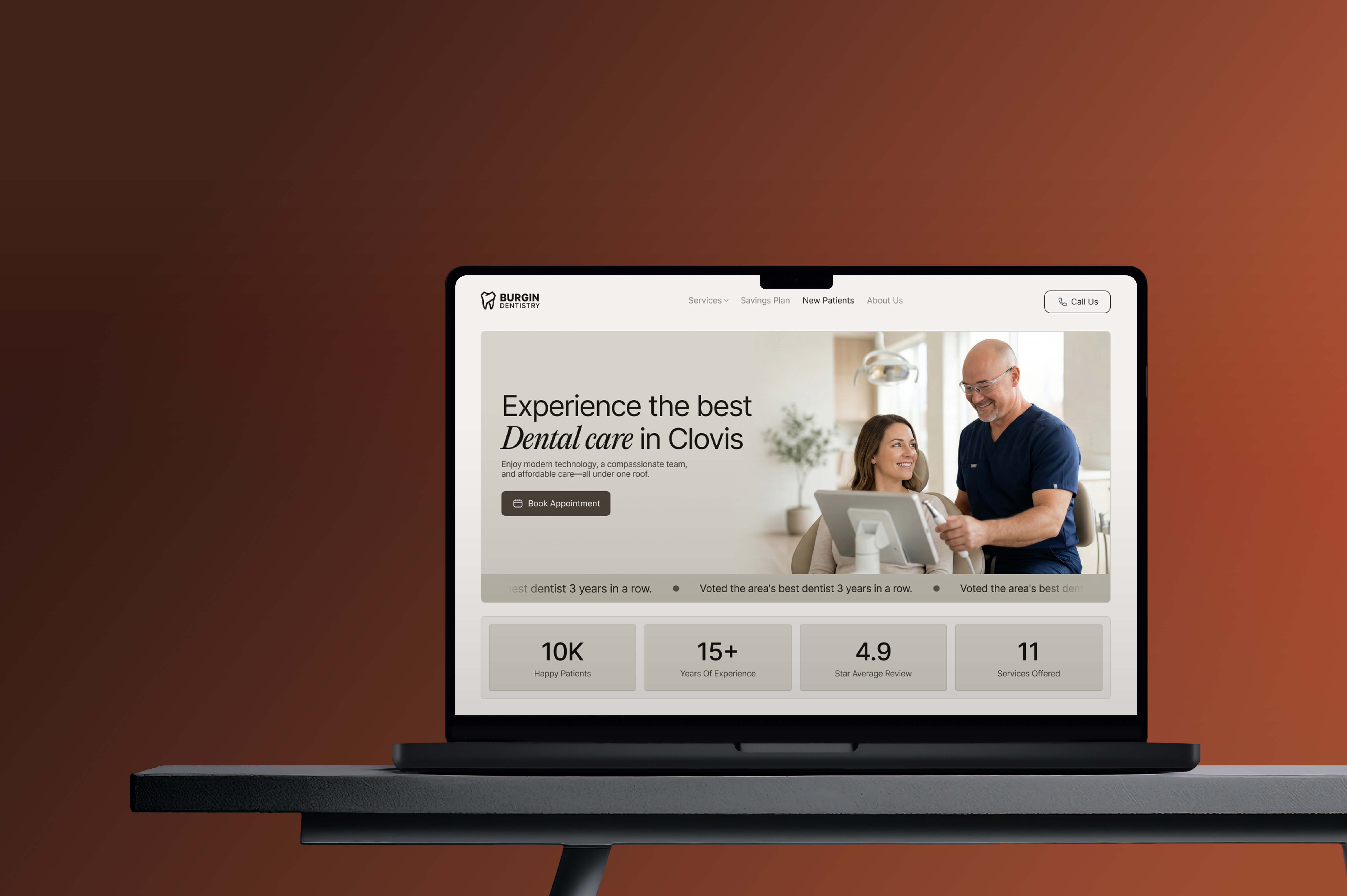 Burgin Dentistry website mockup